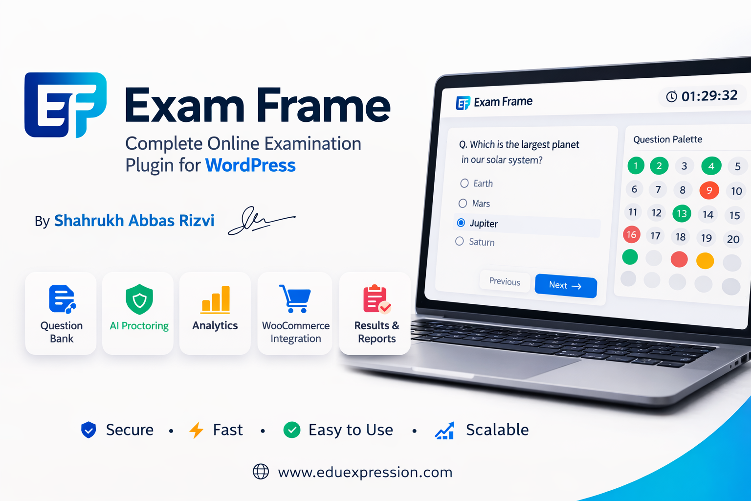 Exam Frame Dashboard Preview